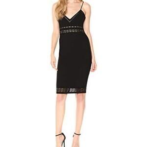 LIKELY Monica Eyelet Midi Black Dress